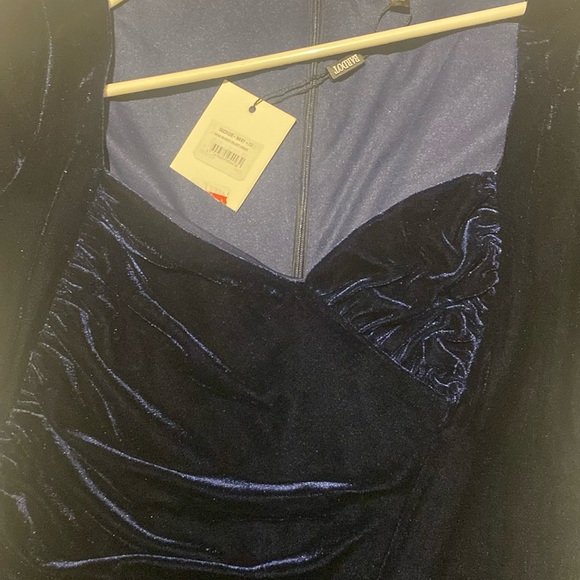 NWT Navy Bardot womens Xena cocktail dress Mini Velvet - Picture 3 of 7